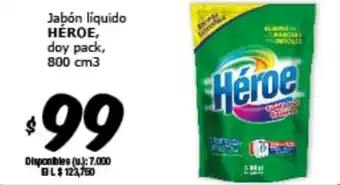 Cooperativa Obrera Héroe Jabón Líquido doy pack 800cm3 oferta