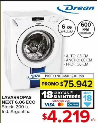 Carrefour Maxi Lavarropas drean 6kg oferta