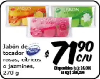 Cooperativa Obrera Jabón de Tocador Rosas, Citricos o Jazmines 270g oferta