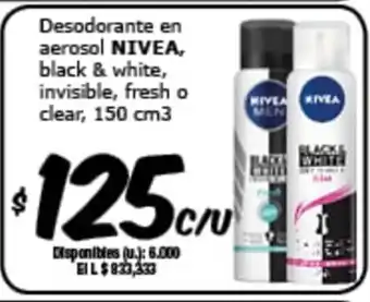 Cooperativa Obrera Nivea Black & White. Invisible, Fresh o Clear Desodorante en Aerosol 150cm3 oferta