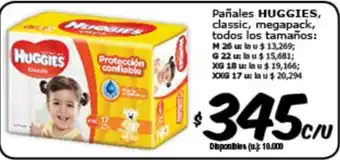 Cooperativa Obrera Huggies Pañales Classic, Megapack oferta