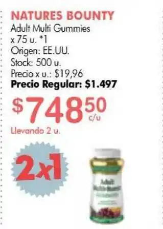 Simplicity Natures Bounty Adult Multi Gummies x 75u. oferta