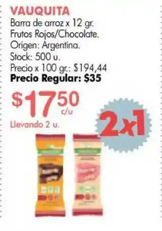 Simplicity Vauquita Barra de Arroz x 12gr oferta