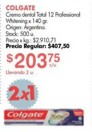 Simplicity Colgate Crema Dental Total 12 Professional Whitening x 140gr oferta
