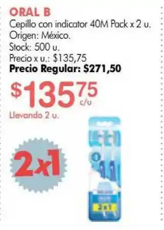 Simplicity Oral B Cepillo Con Indicator 40M Pack x 2u oferta