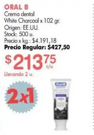 Simplicity Oral B Crema Dental White Charcoal x 102gr oferta