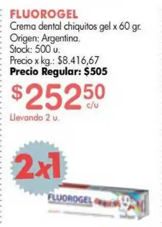 Simplicity Fluorogel Crema Dental Chiquitos Gel x 60gr oferta