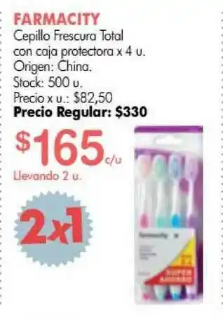 Farmacity Cepillo Frescura Total Con Caja Protectora x 4u