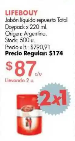 Simplicity Lifebuoy Jabón Liquido Repuesto Total Doypack x 220ml oferta