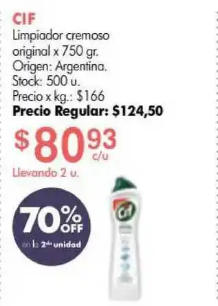 Simplicity Cif Limpiador Cremoso Original x 750gr oferta