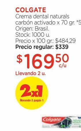 Farmacity Crema dental naturals carbón activado x 70 gr. oferta