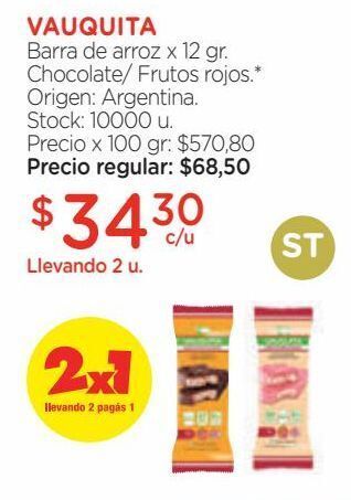 Farmacity Barra de arroz vauquita chocolate x 12 g oferta