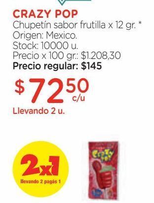 Farmacity Chupetin fun candy sabor frutilla x 12 g oferta