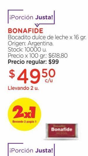 Farmacity Bocadito bonafide dulce de leche x 16 g oferta