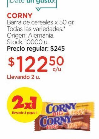 Barra de cereales corny big choco banana x 50 g