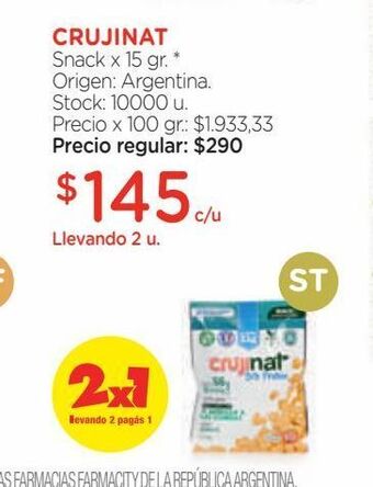 Farmacity Barra de proteína crujinat bite protein x 15 g oferta
