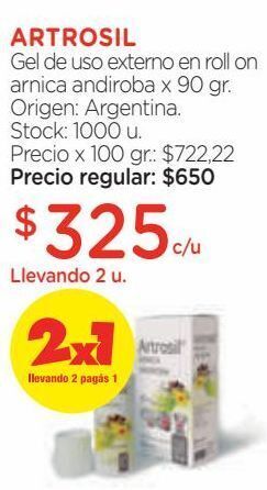 Farmacity Gel de uso externo en roll on artrosil árnica andiroba x 90 g oferta