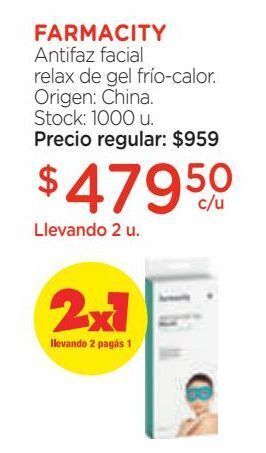 Antifaz facial relax de gel farmacity frío-calor