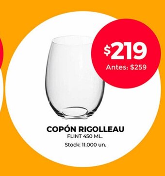 Supermercados Tadicor Copón Rigolleau Flint 450ml oferta