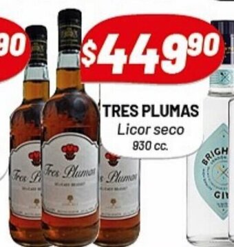 Almacor Tres Plumas Licor seco 930 cc oferta