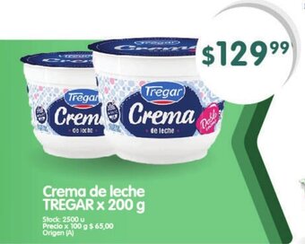Supermercados Buenos Días Tregar Crema de leche x 200 g oferta