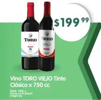 Supermercados Buenos Días Toro Viejo Vino Tinto Clásico x 750 cc oferta