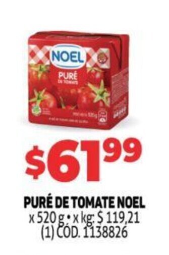 Makro Noel Puré De Tomate x 520 g oferta