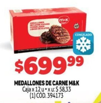 Makro m & k Medallones De Carne Caja x 12 u oferta