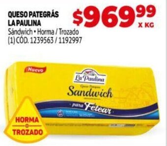 Makro La Paulina Queso Pategrás oferta