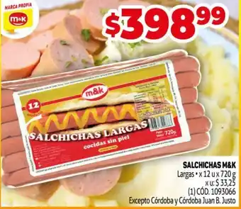 Makro m & k Salchichas Largas x 12 u x 720 g oferta