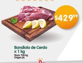 Supermercados Buenos Días Bondiola de Cerdo x 1kg oferta