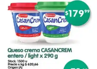 Supermercados Buenos Días Casancrem Queso Crema entero/light 290g oferta