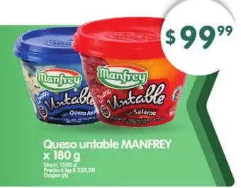 Supermercados Buenos Días Manfrey Queso Untable x 180g oferta