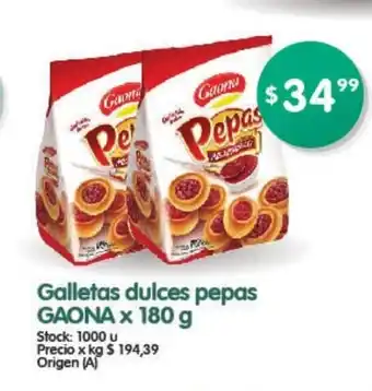 Supermercados Buenos Días Gaona Galletas dulces pepas x 180g oferta