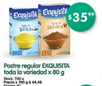 Supermercados Buenos Días Exquisita Postre regular tosa la variedad x 80g oferta