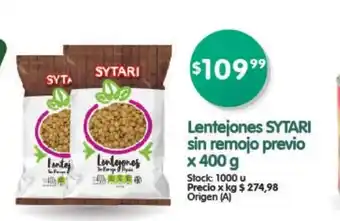 Supermercados Buenos Días Sytari Lentejones sin remojo previo x 400g oferta