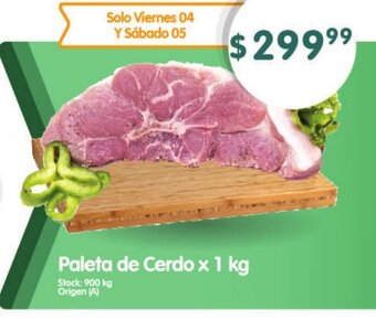 Supermercados Buenos Días Paleta de cerdo x 1kg oferta
