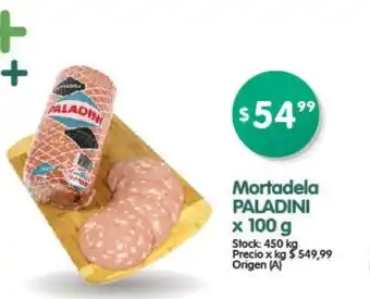 Supermercados Buenos Días Paladini Mortaleda 100g oferta