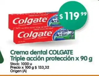 Supermercados Buenos Días Colgate Crema dental Triple acciòn protecciòn x 90g oferta