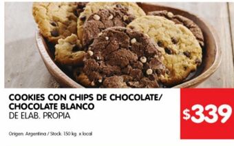 Disco Cookies con chip de chocolate / blanco x un oferta