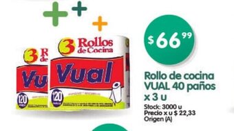 Supermercados Buenos Días Vual Rollo de cocina 40 paños x 3 u oferta