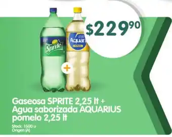 Supermercados Buenos Días Sprite Aquarius Gaseosa pomelo 2,25lt oferta