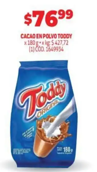 Makro Toddy Cacao En Polvo x 180 g oferta