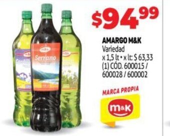Makro Amargo M&K Variedad x 1,5 lt oferta