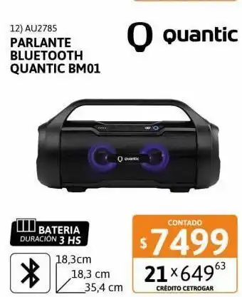 Cetrogar Quantic Parlante Bluetooth BM01 oferta