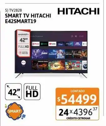 Cetrogar Hitachi Smart TV E42SMART19 42" HD oferta