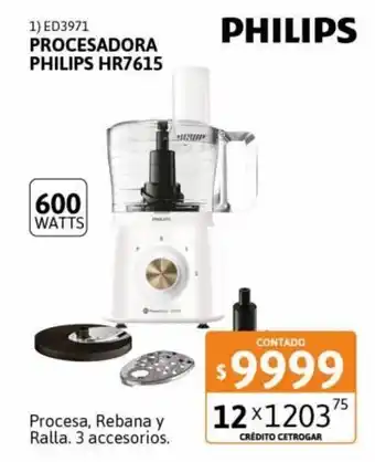 Cetrogar Philips Procesadora HR7615 ED3971 600 Watts oferta