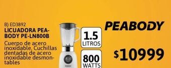 Cetrogar Licuadora peabody pe-ln800b 800w blanca oferta