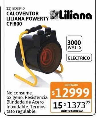 Cetrogar Caloventor liliana powerty industrial 3000w cfi800 oferta