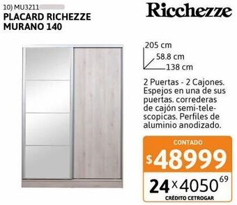 Cetrogar Placard richezze murano 140 aland blanco oferta